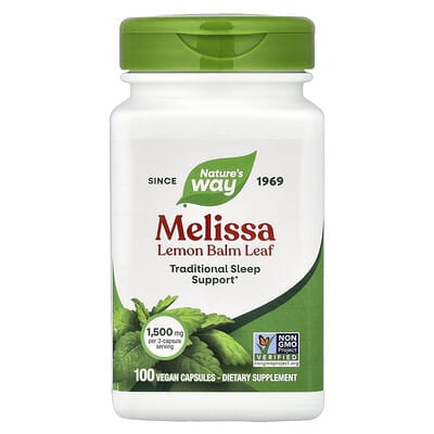 Melissa Lemon Balm Leaf, 100 веганских капсул (500 mg на капсулу)