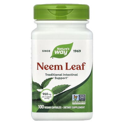 Neem Leaf, 100 Vegan Capsules (475 mg per Capsule)