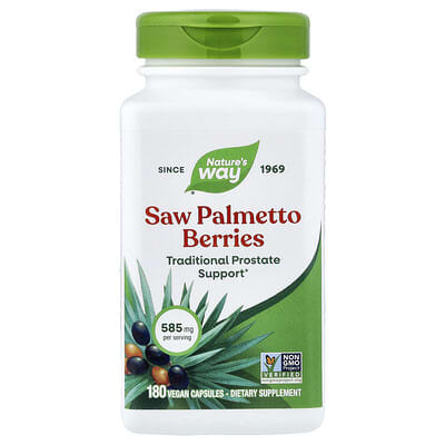 Плоды пальмы Saw Palmetto, 585 mg, 180 веганских капсул