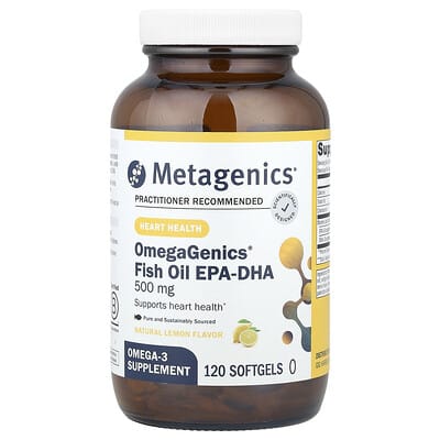 OmegaGenics®, Рыбий жир EPA-DHA, Натуральный лимон, 120 Softgels