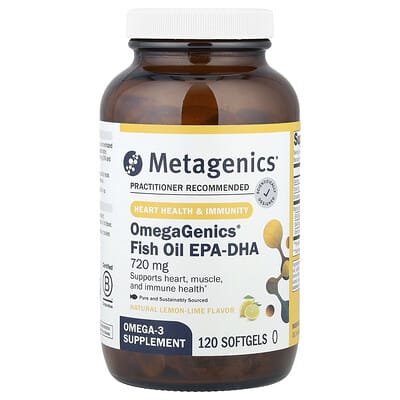 OmegaGenics®, Рыбий жир EPA-DHA, натуральный лимон-лайм, 720 mg, 120 мягких капсул