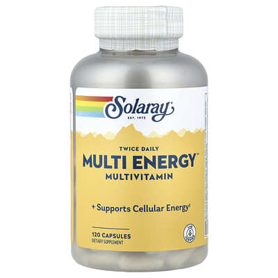 Solaray Twice Daily Multi Energy Multivitamin Iron Free 120 капсул