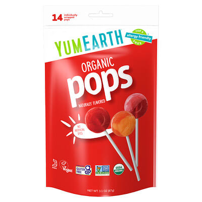Organic Pops, Assorted, 14 Individually Wrapped Pops, 3.1 oz (87 g)