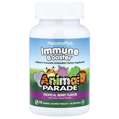 Animal Parade® иммунный бустер, тропическая ягода, 90 таблеток в форме животных