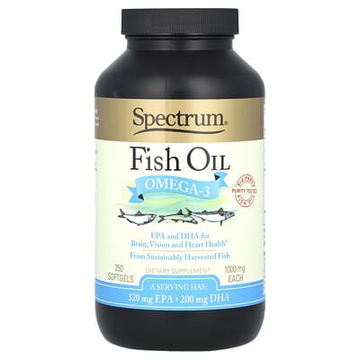 Spectrum Essentials рыбий жир Omega-3, 250 мягких капсул (500 mg на капсулу)