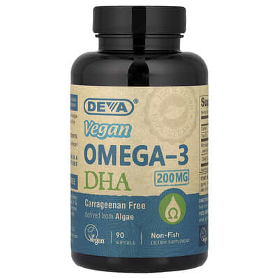 Веганский Омега-3 DHA, 90 Softgels