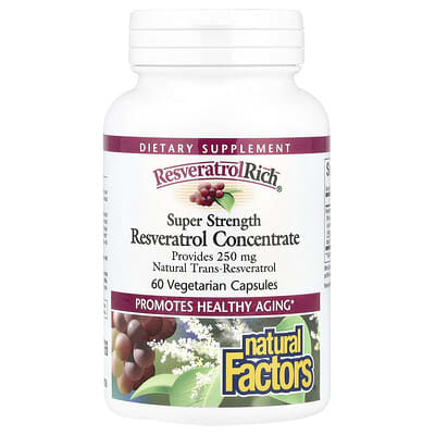 ResveratrolRich®, концентрат ресвератрола, Super Strength, 60 вегетарианских капсул