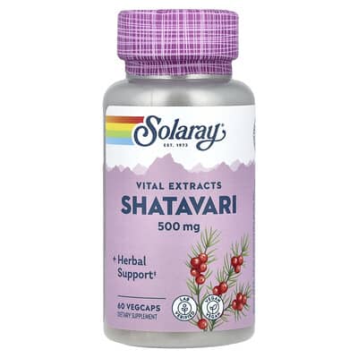Solaray Shatavari, 500 mg, 60 вегетарианских капсул