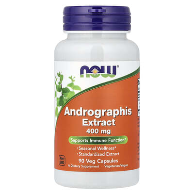 Экстракт андрографиса NOW Foods, 400 mg, 90 вегетарианских капсул