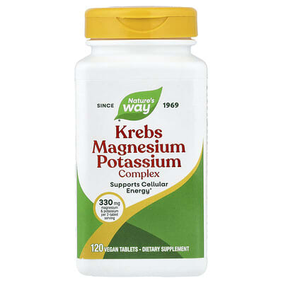 Nature's Way Krebs Magnesium Potassium Complex, 120 веганских таблеток