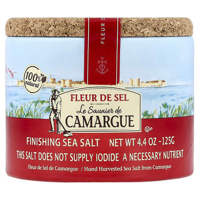 Морская соль Fleur de Sel для финишной заправки, 4.4 oz (125 g)