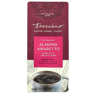 Chicory Herbal Coffee, Almond Amaretto, Medium Roast, Caffeine Free, 11 oz (312 g)