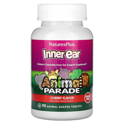 Animal Parade®, Inner Ear, Children's Chewable, Cherry, 90 Animal-Shaped Tablets