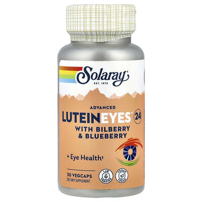 Solaray Advanced Lutein Eyes™ 24 с черникой и голубикой, 30 вегетарианских капсул