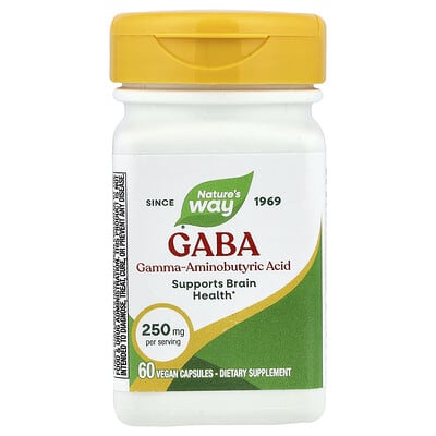 Nature's Way GABA, 250 mg, 60 веганских капсул