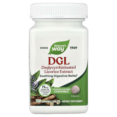 DGL, солодка, 100 жевательных таблеток