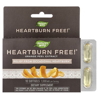 Heartburn Free!®, 10 мягких капсул (1 g на капсулу)