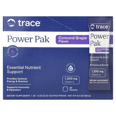 Power Pak, Concord Grape, 30 Stick Packs, 0.22 oz (6.1 g) каждый