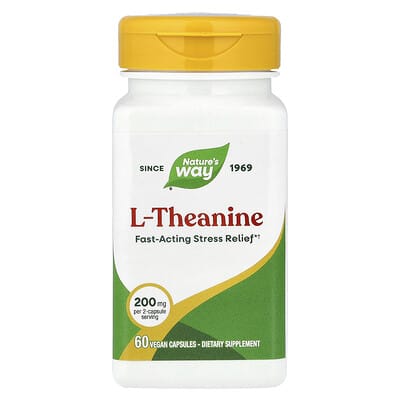 L-Theanine, 60 веганских капсул (100 мг на капсулу)