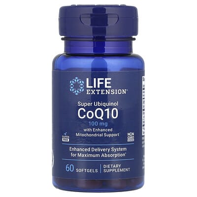 Super Ubiquinol CoQ10 с усиленной поддержкой митохондрий, 100 mg, 60 мягких капсул