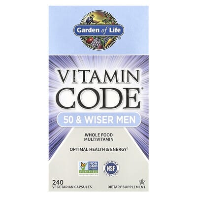 Vitamin Code®, 50 & Wiser Men, Whole Food Multivitamin, 240 Vegetarian Capsules