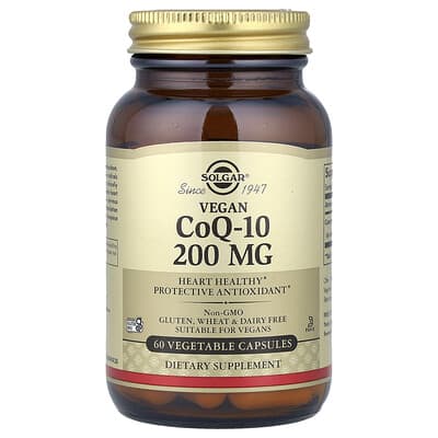 Веганский CoQ-10, 200 mg, 60 растительных капсул