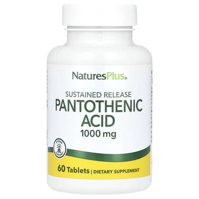 Pantothenic Acid, Sustained Release, 1,000 mg, 60 Tablets
