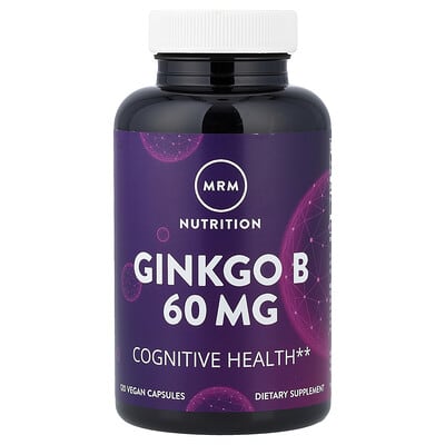 Ginkgo B, 60 mg, 120 веганских капсул