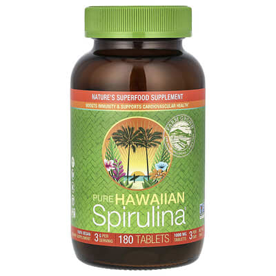 Pure Hawaiian Spirulina®, 180 Tablets (1 g per Tablet)