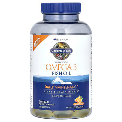 Supercritical Omega-3 рыбье масло, апельсин, 850 mg, 120 Softgels