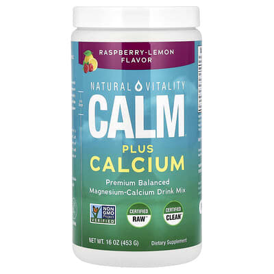 Напиток Natural Vitality Calm®, Plus Calcium, Raspberry-Lemon, 16 oz (453 g)