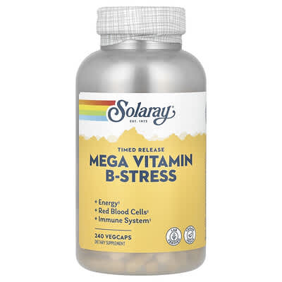 Mega Vitamin B-Stress, пролонгированного действия, 240 вегетарианских капсул
