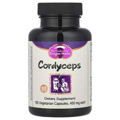 Dragon Herbs Кордицепс, 450 mg, 100 вегетарианских капсул