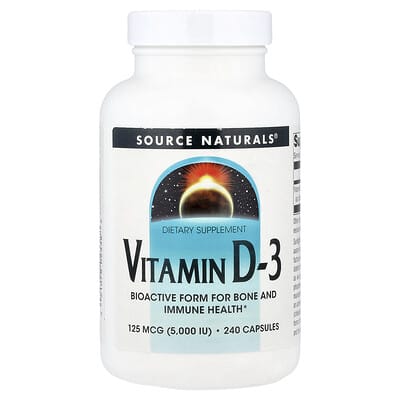 Vitamin D-3, 125 mcg (5,000 IU), 240 Capsules