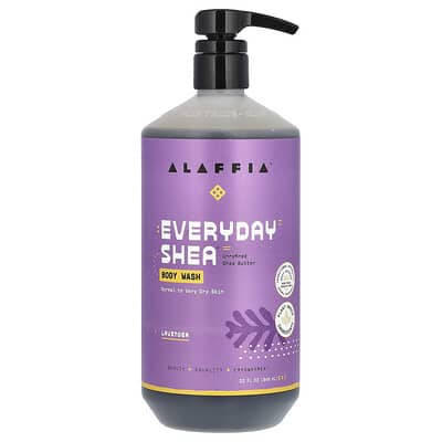 Гель для душа Everyday Shea, для нормальной и очень сухой кожи, лаванда, 32 fl oz (946 ml)
