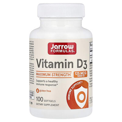 Vitamin D3, 125 mcg (5,000 IU), 100 Softgels