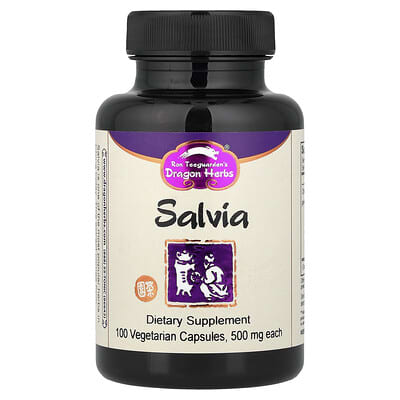 Сальвия Dragon Herbs, 500 mg, 100 вегетарианских капсул
