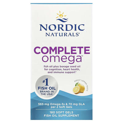 Nordic Naturals Complete Omega™, лимон, 180 мягких капсул