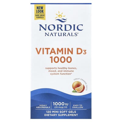Витамин D3 1000, Orange, 25 mcg (1,000 IU), 120 мини-капсул