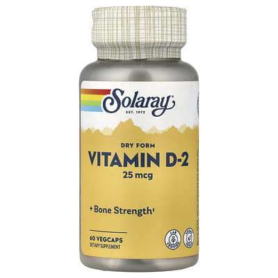 Solaray Витамин D-2 сухой, 25 mcg, 60 веганских капсул