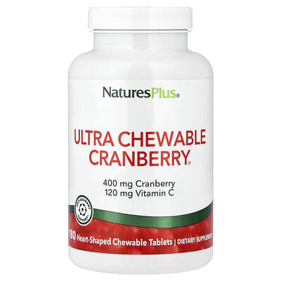 NaturesPlus Ultra Chewable Cranberry®, 180 жевательных таблеток в форме сердечек