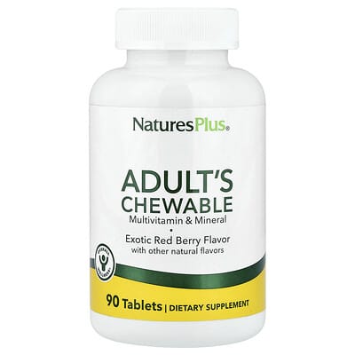 Мультивитаминный и минеральный комплекс NaturesPlus Adult's Chewable, Exotic Red Berry, 90 таблеток