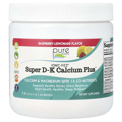 Ionic-Fizz™, Super D-K Calcium Plus™, Raspberry-Lemonade, 7.41 oz (210 g)