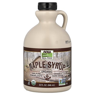 Real Food, органический кленовый сироп, Grade A, темный, 32 fl oz (946 ml)