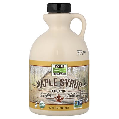 Органический кленовый сироп, Grade A, янтарный цвет, 32 fl oz (946 ml)