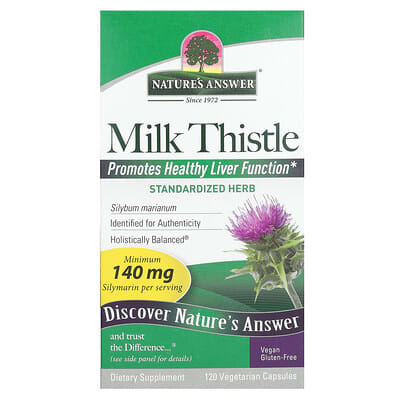 Milk Thistle расторопша 140 mg 120 вегетарианских капсул