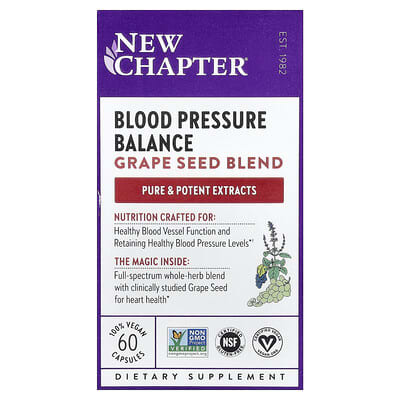 Blood Pressure Balance, Grape Seed Blend, 60 Vegan Capsules