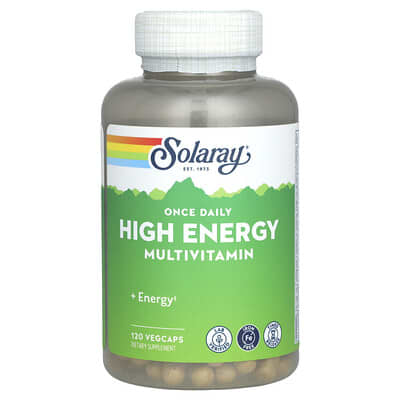 Solaray многовитаминный комплекс High Energy без железа 120 веганских капсул