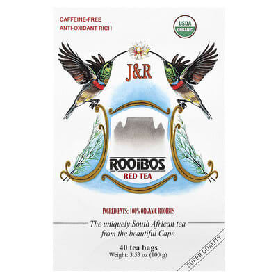 Rooibos Red Tea, без кофеина, 40 чайных пакетиков, 3.53 oz (100 g)
