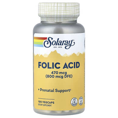 Folic Acid, 470 mcg (800 mcg DFE), 100 VegCaps